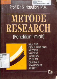 Image of Metode Research (penelitian Ilmiah)