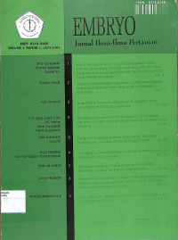 EMBRYO: Jurnal Ilmu-Ilmu Pertanian Vol. 1 No. 1 juni 2004