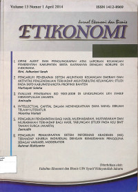 Image of ETIKONOMI : Jurnal Ekonomi dan Bisnis Volume 13 Nomor 1 April 2014