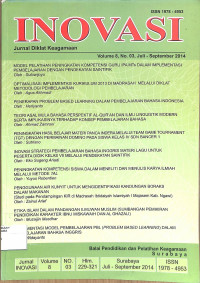 INOVASI : Jurnal Diklat Keagamaan Volume 8 No. 03 Juli - September 2014