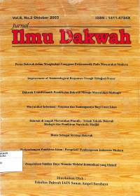 Image of JURNAL ILMU DAKWAH: Vol.8 No.2 oktober 2003