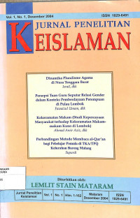 Image of JURNAL PENELITIAN KEISLAMAN: Vol.1 No. 1 Desember 2004