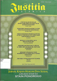 Image of JUSTITIA ISLAMICA: Jurnal kajian hukum dan sosial Vol.7 No.1 Januari-juni 2010