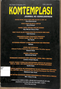 Image of KONTEMPLASI : Journal Ke-Ushuluddin Vol. 2 No. 02 Nopember 2014