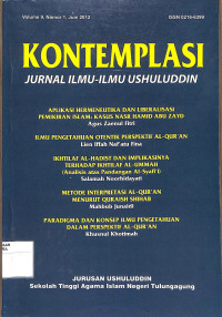 Image of KONTEMPLASI : Jurnal Ilmu-Ilmu Ushuluddin Vol. 9 No. 1 Juni 2012