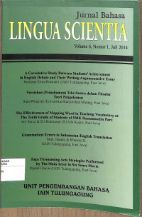 LINGUA SCIENTIA : Jurnal Bahasa Volume 6, Nomor 1, Juli 2014