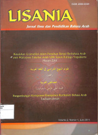 LISANIA : Jurnal Bahasa dan Pendidikan Bahasa Arab Volume 2, Nomor 1, Juni 2011