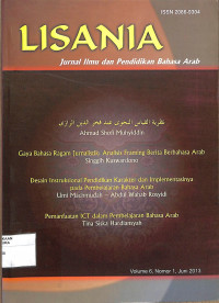 LISANIA : Jurnal Bahasa dan Pendidikan Bahasa Arab Volume 6, Nomor 1, Juni 2013