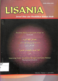 LISANIA : Jurnal Bahasa dan Pendidikan Bahasa Arab Volume I, Nomor 1, Juni 2010
