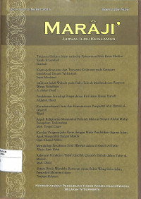 Image of MARAJI`: Jurnal Ilmu Keislaman Vol. 1 No.2 maret 2015