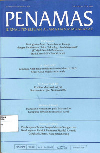 Image of PENAMAS : Jurnal Penelitian Agama dan Masyarakat Vol. XXII No. 3 Th. 2009