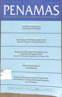 Image of PENAMAS : Jurnal Penelitian Agama dan Masyarakat Vol. XXIII No. 3 Th. 2010