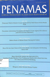 Image of PENAMAS : Jurnal Penelitian Agama dan Masyarakat Vol. XXV No. 3 Th. 2012