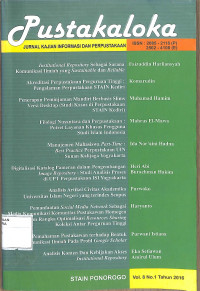 Image of PUSTAKALOKA : Jurnal Kajian Informasi dan Perpustakaan Vol. 8 No. 1 Tahun 2016