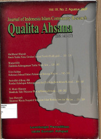 Image of QUALITA AHSANA : Journal Of Indonesia Islam Community Research Vol. IX No. 2 Agustus 2007