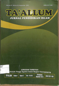 Image of TA`ALLUM: Jurnal Pendidikan Islam Vol. 02  No. 02  Nopember 2013
