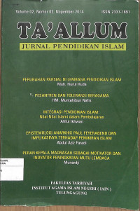 TA`ALLUM: Jurnal Pendidikan Islam Vol. 02  No. 02 Nopemeber 2014