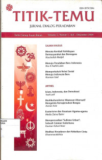 Image of TITIK -TEMU : Jurnal Dialog Peradaban Vol. 2 No. 1 Juli-Desember 2009