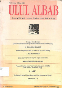ULUL ALBAB: Jurnal Studi Islam  Sains Dan Teknologi Vol. 4 No. 1 Tahun 2002