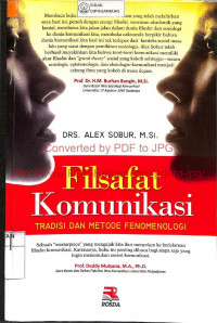 FILSAFAT KOMUNIKASI : Tradisi dan Metode Fenomenologi