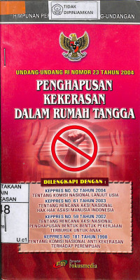 UNDANG-UNDANG RI NOMOR 23 TAHUN 2004 TENTANG PENGHAPUSAN KDRT