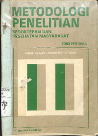 METODOLOGI PENELITIAN KEDOKTERAN DAN KESEHATAN MASYARAKAT