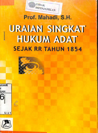 URAIAN SINGKAT HUKUM ADAT