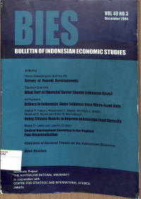 BIES : Bulletin Of Indonesian Economic Studies Vol 40 No 3 December 2004