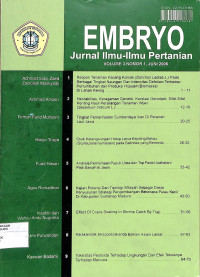 EMBRYO : Jurnal Ilmu-Ilmu Pertanian Volume 3 Nomor 1 Juni 2006