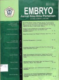 EMBRYO : Jurnal Ilmu-Ilmu Pertanian Volume 2 Nomor 1 Juni 2005