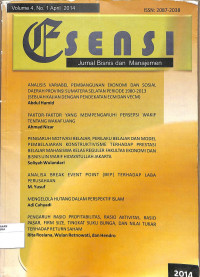 ESENSI : Jurnal Bisnis dan Manajemen Volume 4 No. 1 April 2014