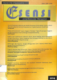 ESENSI : Jurnal Bisnis dan Manajemen Volume 4 No. 2 Agustus 2014