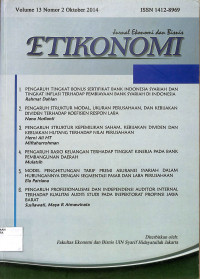 ETIKONOMI : Jurnal Ekonomi dan Bisnis Volume 13 Nomor 2 Oktober 2014