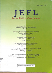 JEFL : Journal on English as a Foreign Language Volume 2 Number 1 March 2012