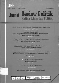 JURNAL REVIEW POLITIK : Kajian Islam dan Politik Volume 03 Nomor 01 Pebruari 2013