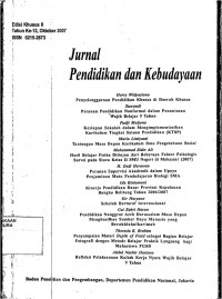 JURNAL PENDIDIKAN DAN KEBUDAYAAN: Edisi II Tahun ke-13 Oktober 2007