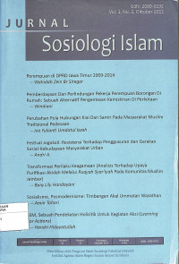 JURNAL SOSIOLOGI ISLAM : Vol. 1 No.2 Oktober 2011