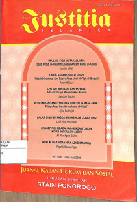 JUSTITIA ISLAMICA: Jurnal kajian hukum dan sosial Vol.5 No.1 januari-juni 2008