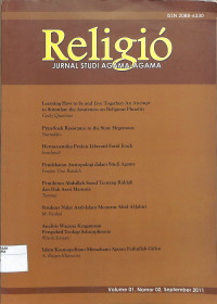 RELIGIO : Jurnal Studi Agama-Agama Volume 01 Nomor 02 September 2011