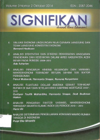 SIGNIFIKAN : Jurnal Ilmu Ekonomi Volume 3 Nomor 1 April 2014