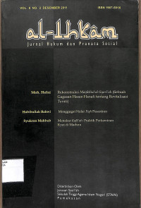 AL-IHKAM : Jurnal Hukum dan Pranata Sosial Vol. 6 No. 2 Desember 2011