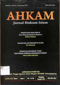 AHKAM : Jurnal Hukum islam, Volume 1, Nomor 2, Desember 2013