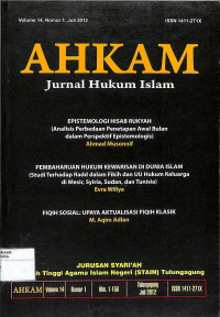 AHKAM : Jurnal Hukum islam, Volume 14, Nomor 1, Juli 2012