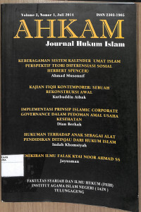 AHKAM : Journal Hukum Islam, Volume 2, Nomor 1, Juli 2014